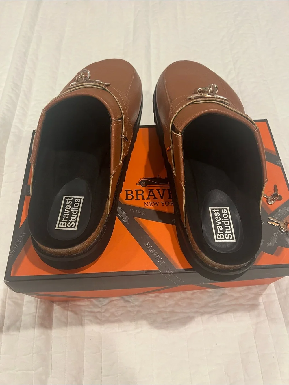 Bravest studios Cognac Bag Clogs Size: US 10 Brand New with Box and accessories